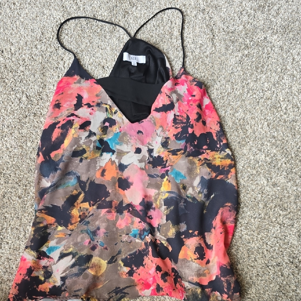 NSR Pink Asymmetrical Spaghetti Strap Camisole
